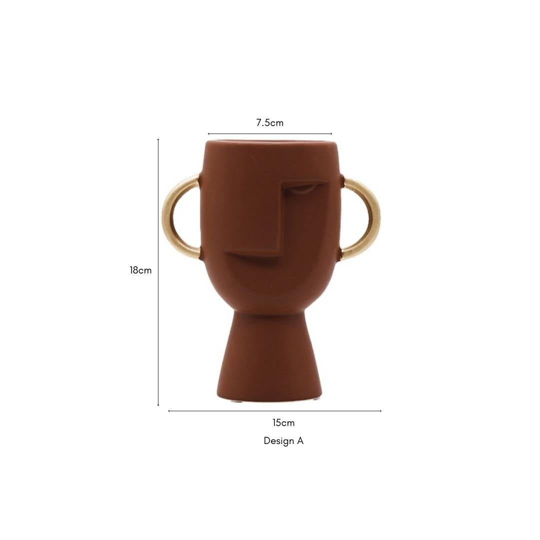 Head flower pot ceramic vase