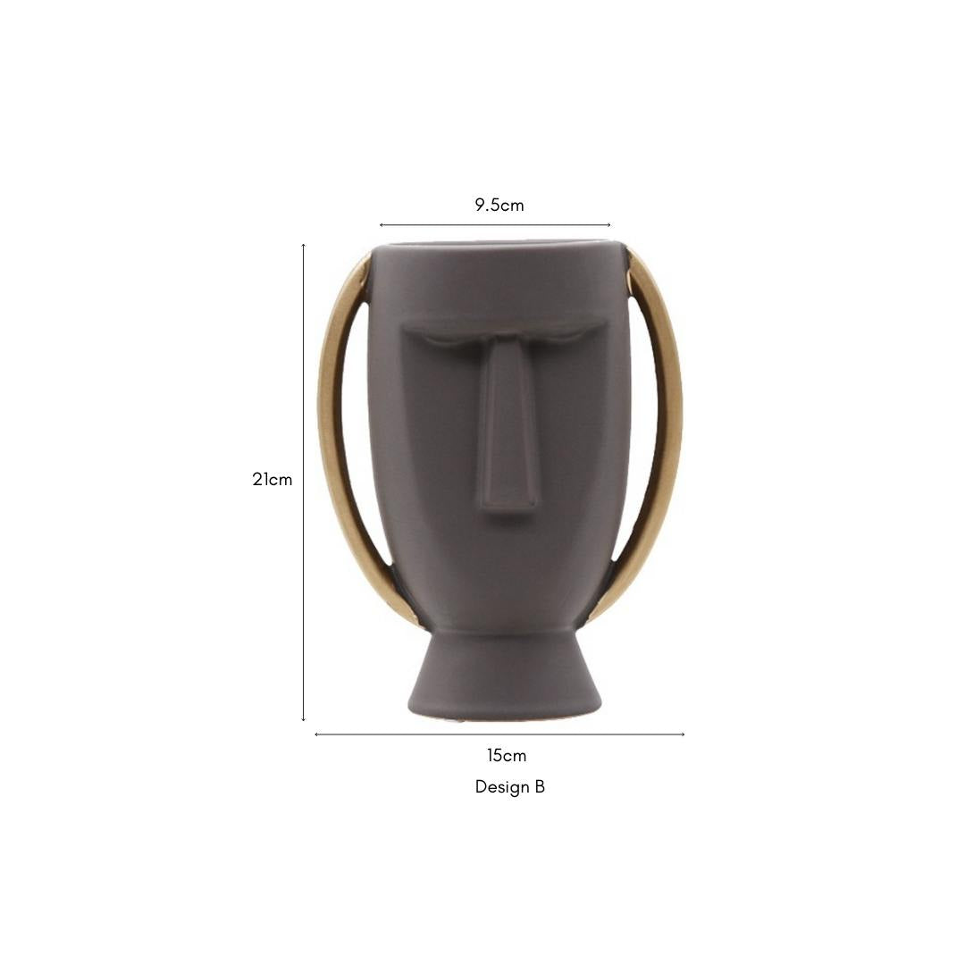 Head flower pot ceramic vase
