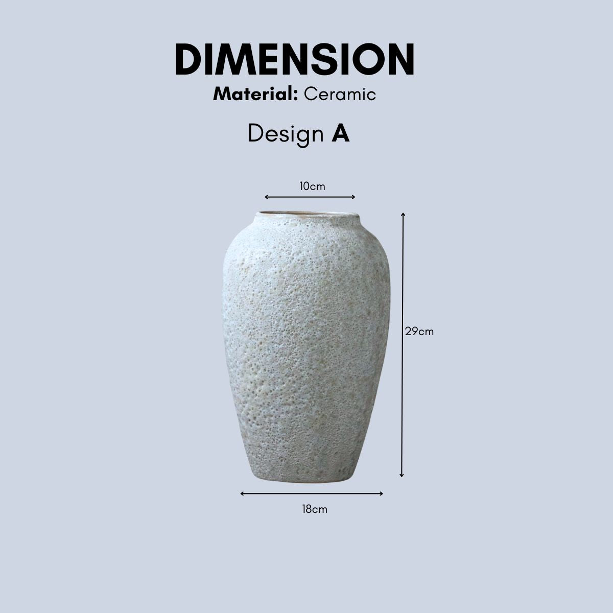 White rough ceramic decorative vase