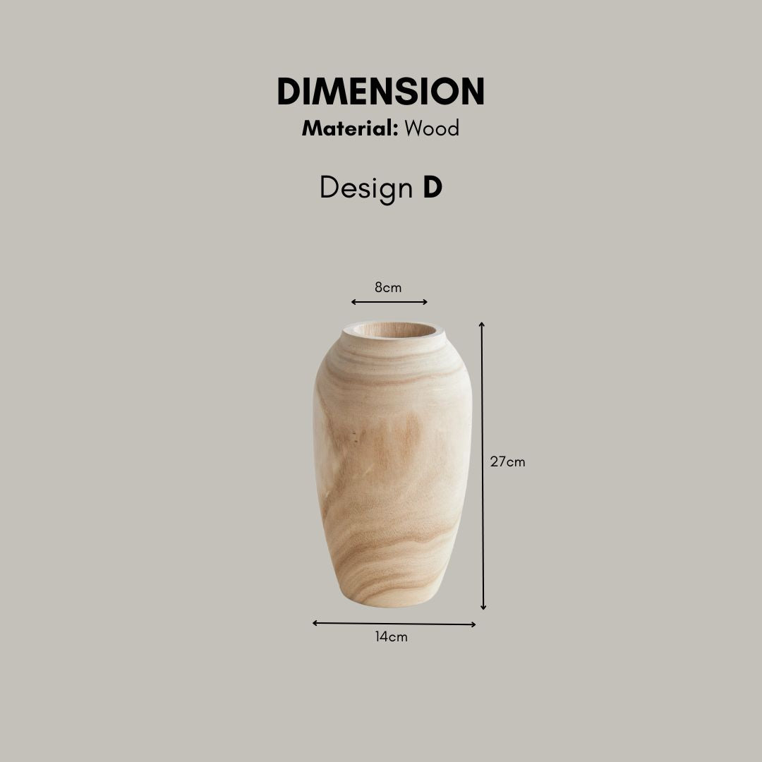 Beige textured wooden vase
