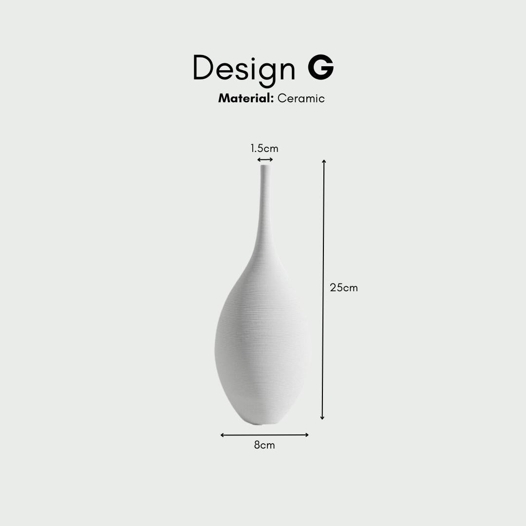 White three-piece ceramic decorative vase set