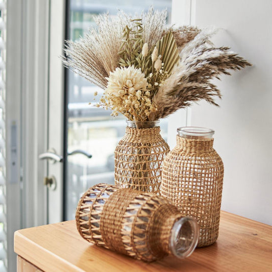 Woveria Cane Glass Vase
