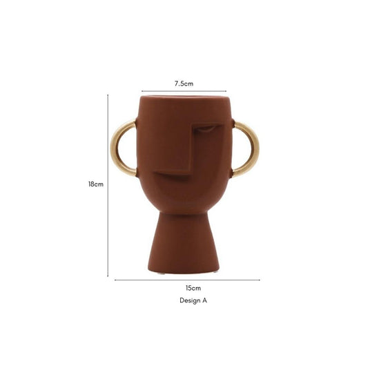 Roopa Head Planter Ceramic Vase