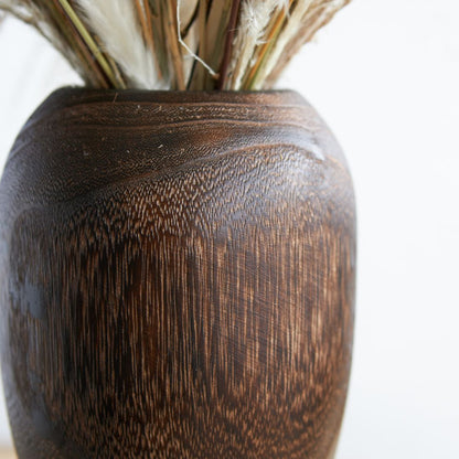 Brown wooden vase