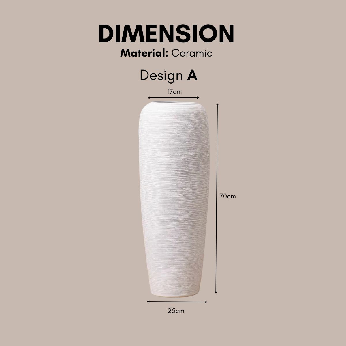 White ceramic tall vase