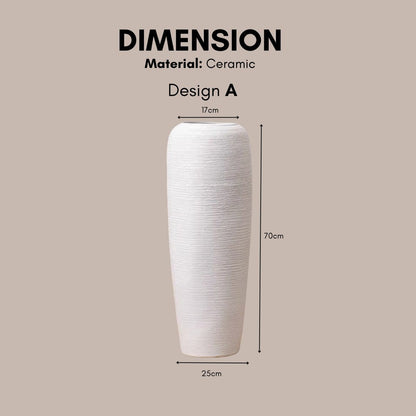 White ceramic tall vase