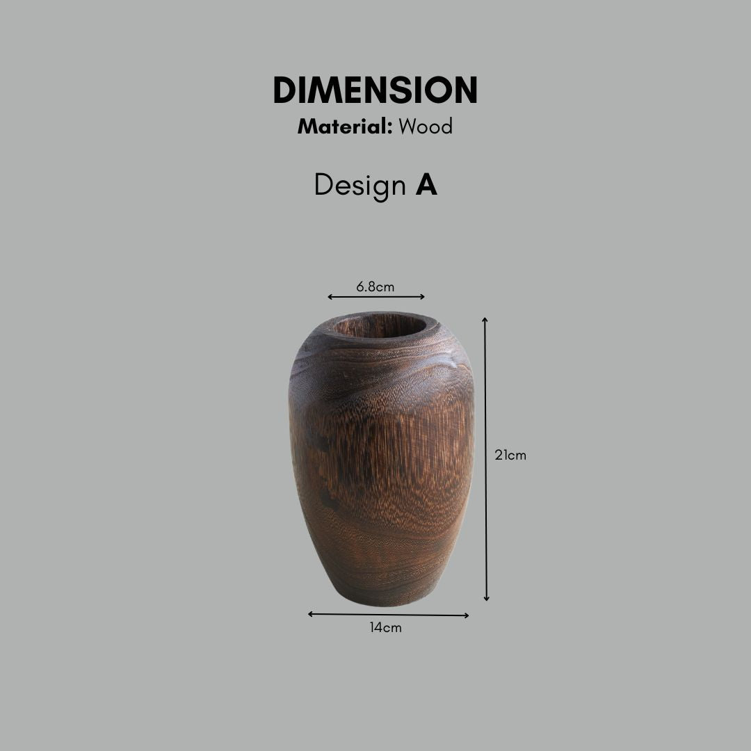 Brown wooden vase