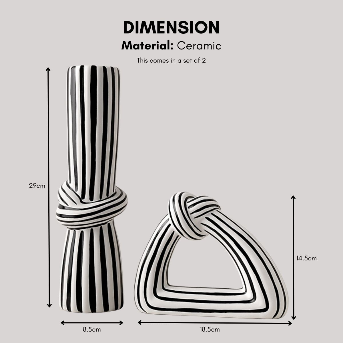 Bow Tie Decorative Vase Set