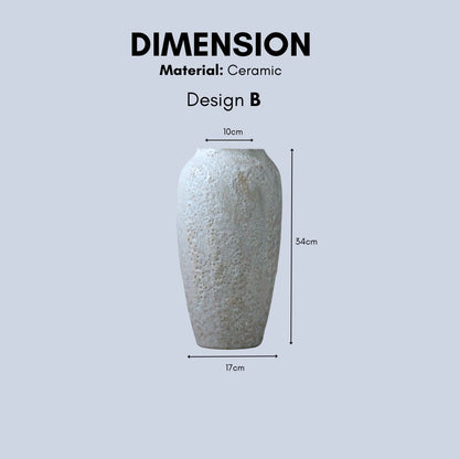 White rough ceramic decorative vase