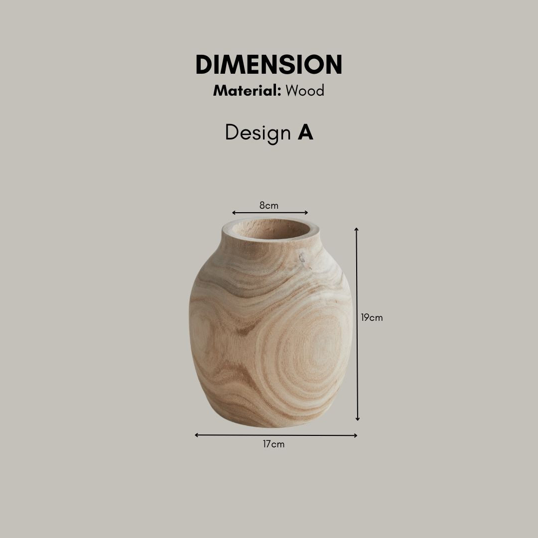 Beige textured wooden vase