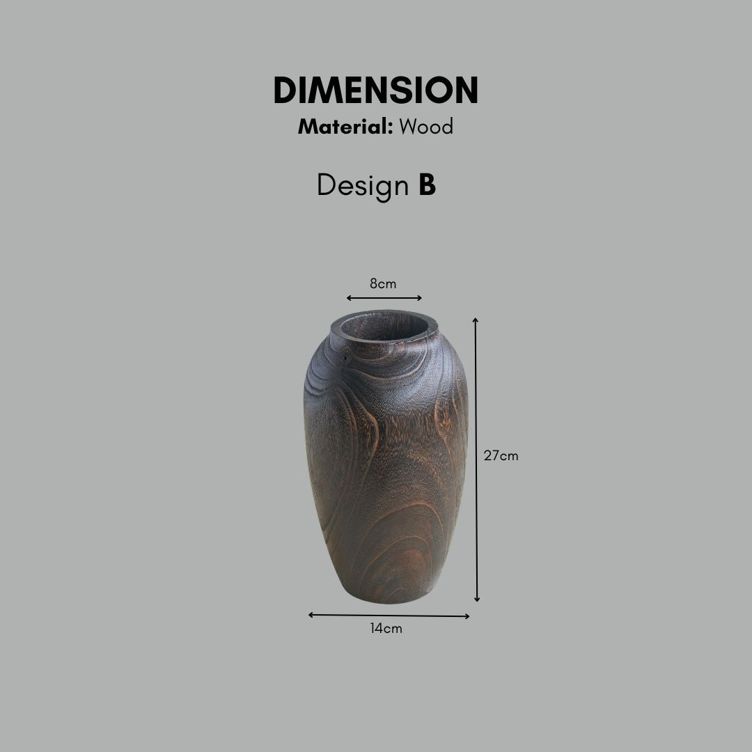 Brown wooden vase