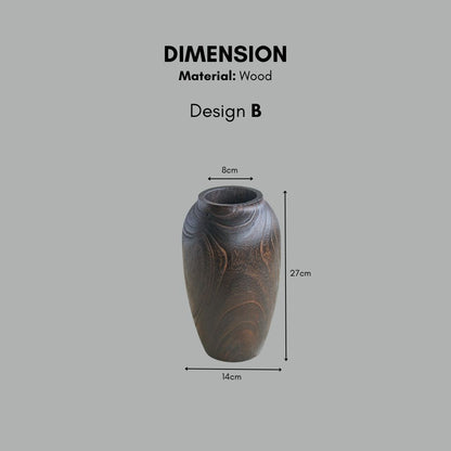 Brown wooden vase