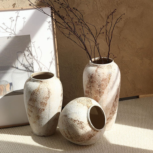 Decorative ceramic vase with floral pattern
