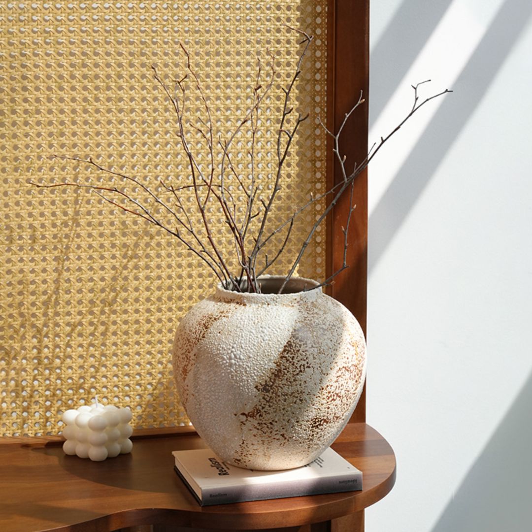 Decorative ceramic vase with floral pattern