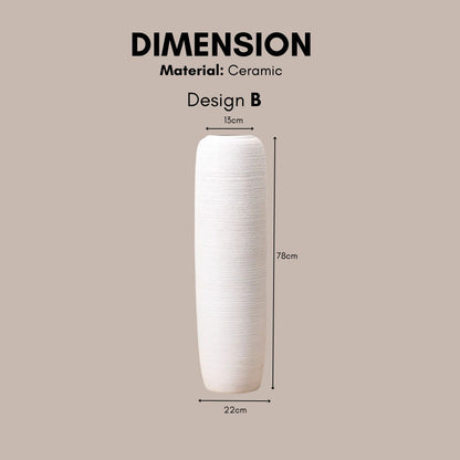 White ceramic tall vase